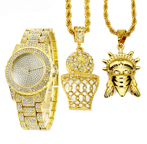 Iced Out Watch Combo