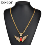 Rhinestoe Angle Wing Necklace