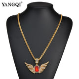 Rhinestoe Angle Wing Necklace